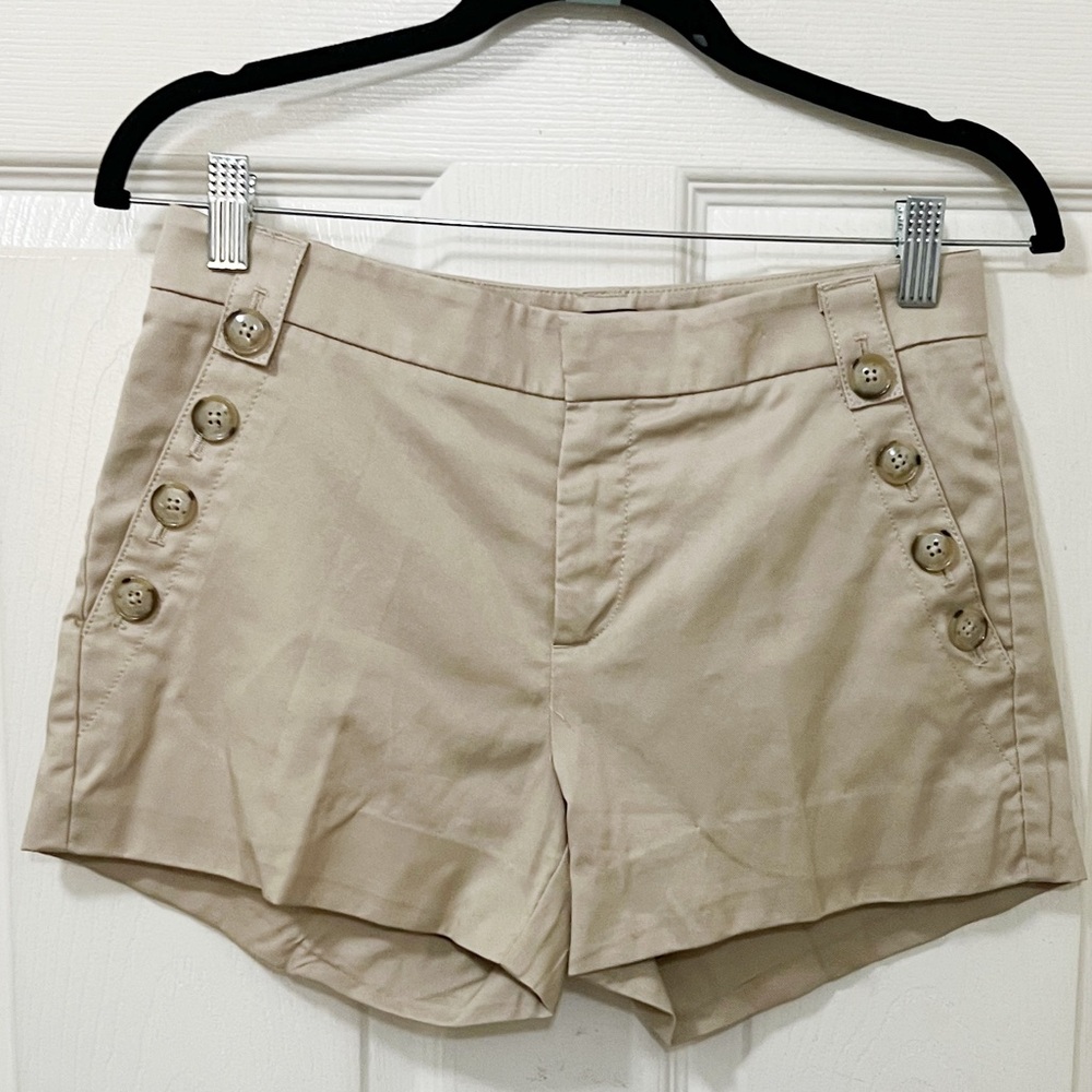 New Banana Republic Khaki Sailor Button Tailored Bermuda Shorts